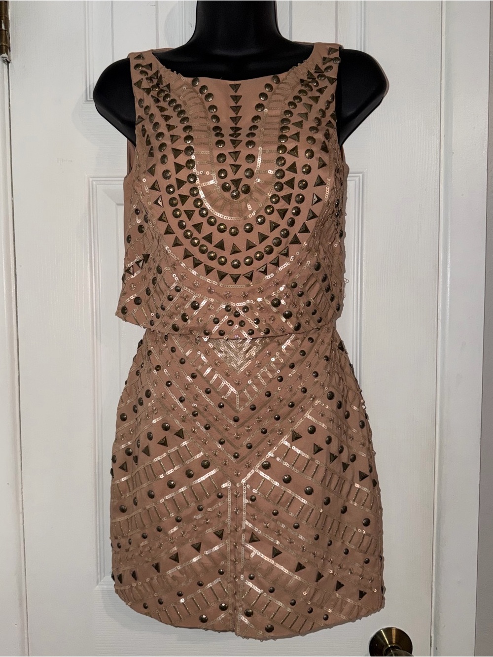 Pink skirt top set beaded